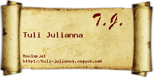 Tuli Julianna névjegykártya